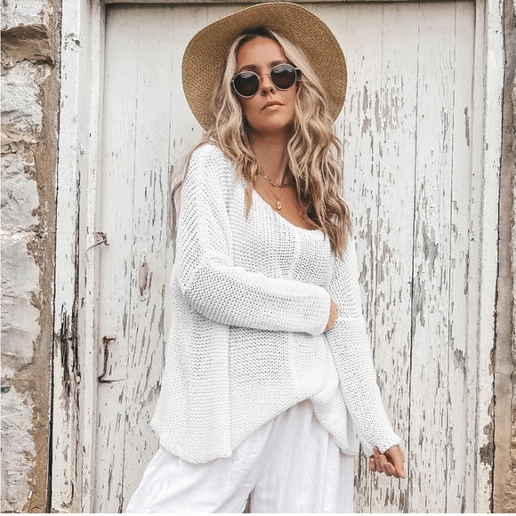 Wooden Ships by Paola Buendia Key West Crew Cotton Sweater in Breaker White - Picture 3 of 11